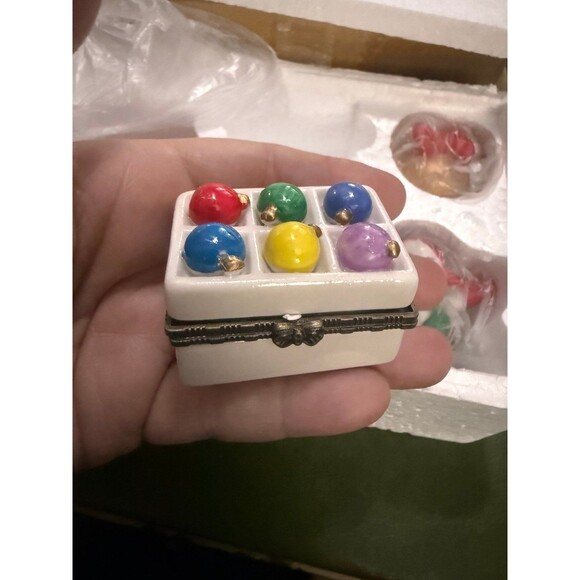 Vtg Y2K Winter Holiday Hinged Trinket Box w/Charm Set of 5 Santa, Snowman, etc - Picture 11 of 12